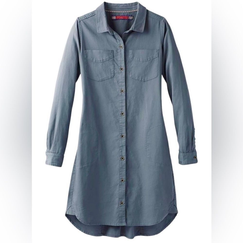 PrAna Yarrow Shirt Dress in Weathrred Blue Women’s L - Picture 5 of 9
